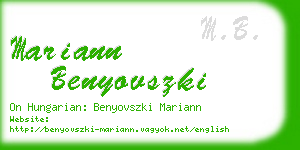 mariann benyovszki business card